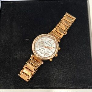 Michael Kors Rose Gold Watch with Crystal Accents